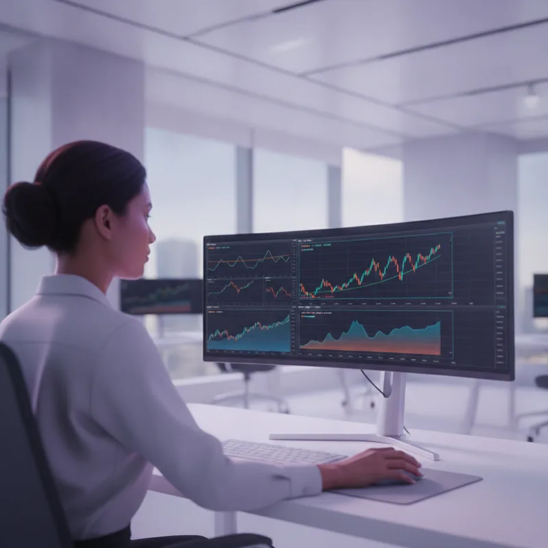 Focused investor reviewing a portfolio strategy on screen